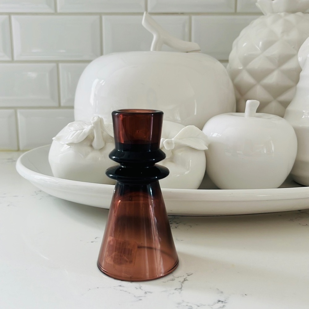 CB2 Rouge Glass Tapper Candle Holder